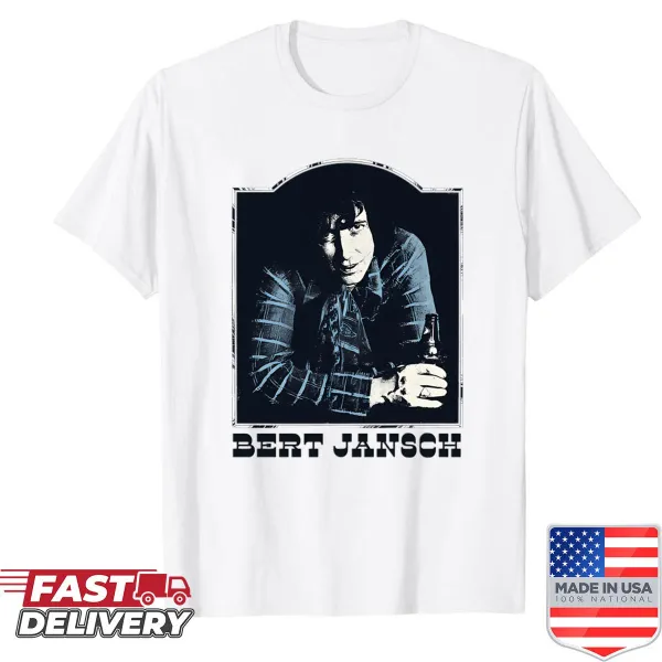 Bert Jansch retro aesthetic t-shirt honoring the folk musician