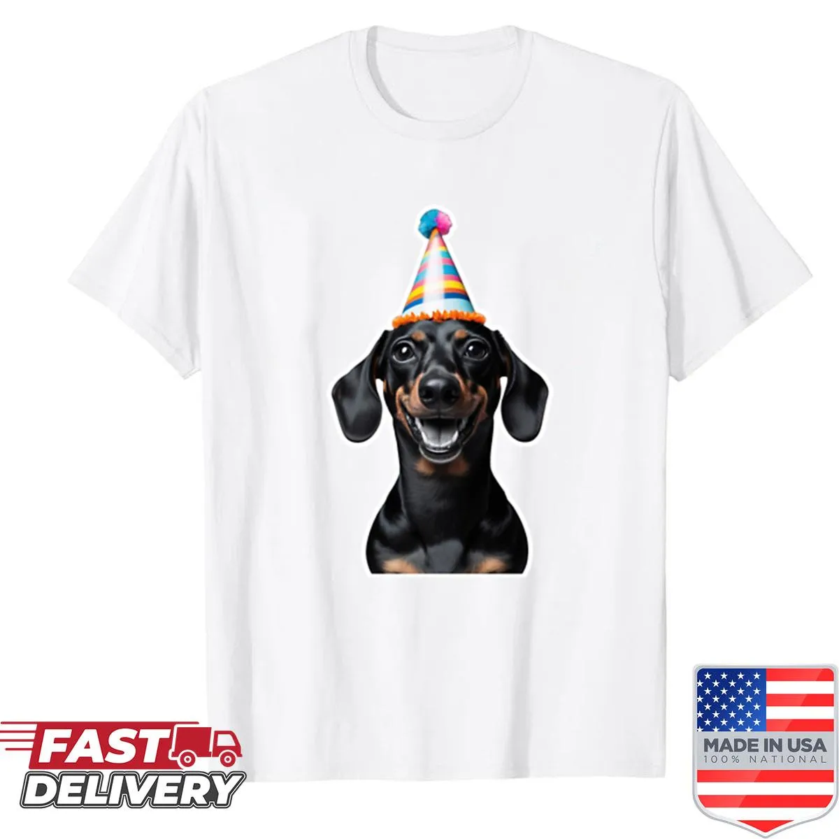Cute birthday-themed dachshund shirt for dog lovers