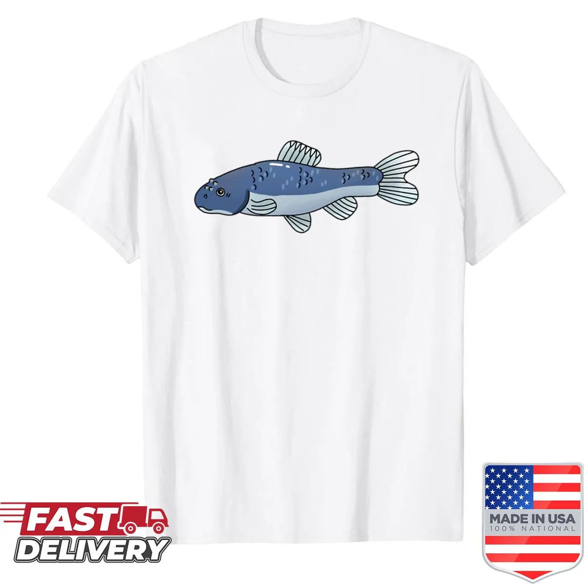 Illustration of a bluehead chub fish on a T-shirt
