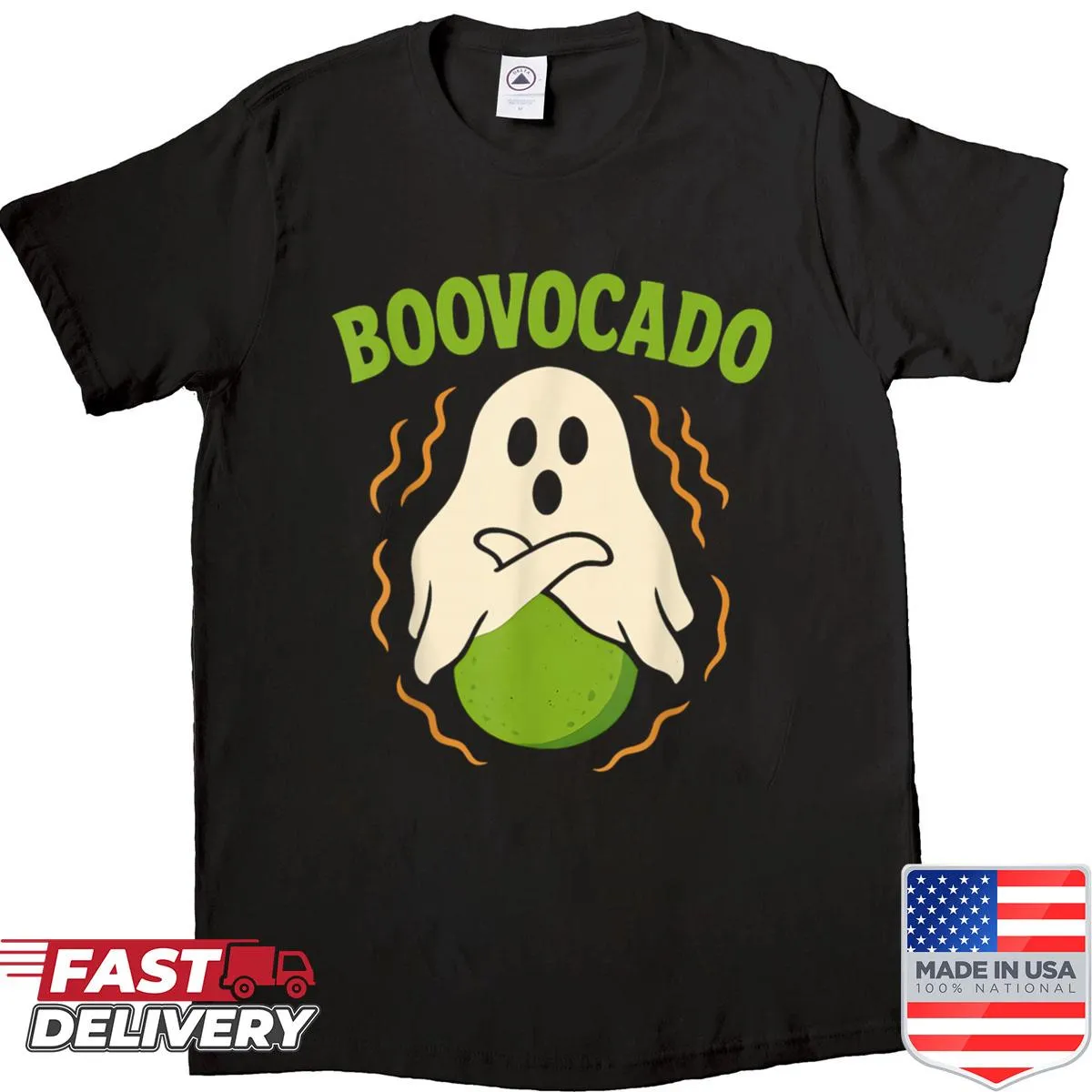 Cute Halloween shirt with ghost avocado graphic
