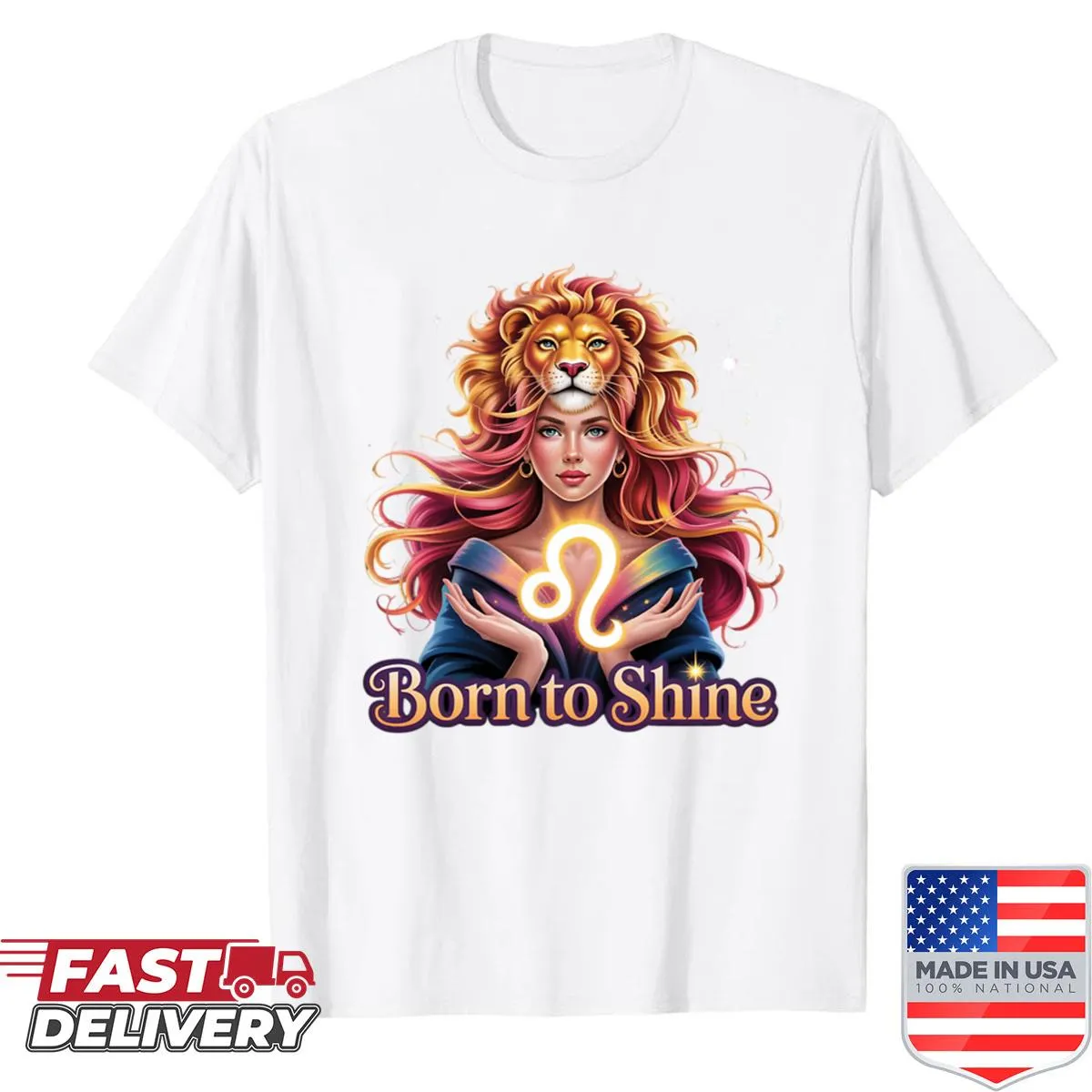Leo zodiac themed shirt with inspiring artistry