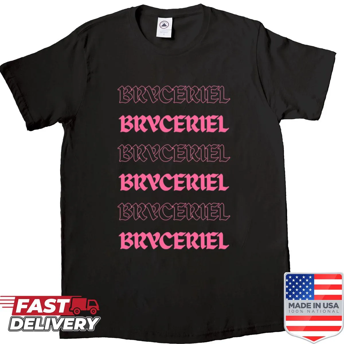 Bold typography shirt with unique pattern design
