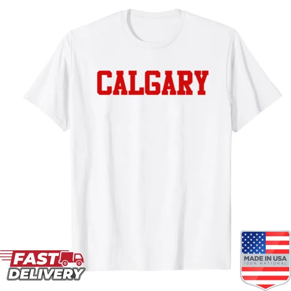 Modern stylish lettering shirt featuring Calgary text