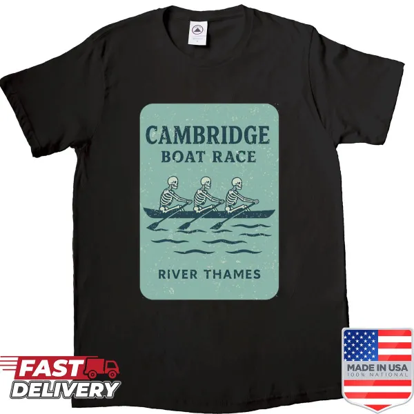 Vintage rowing shirt featuring a skeleton crew design