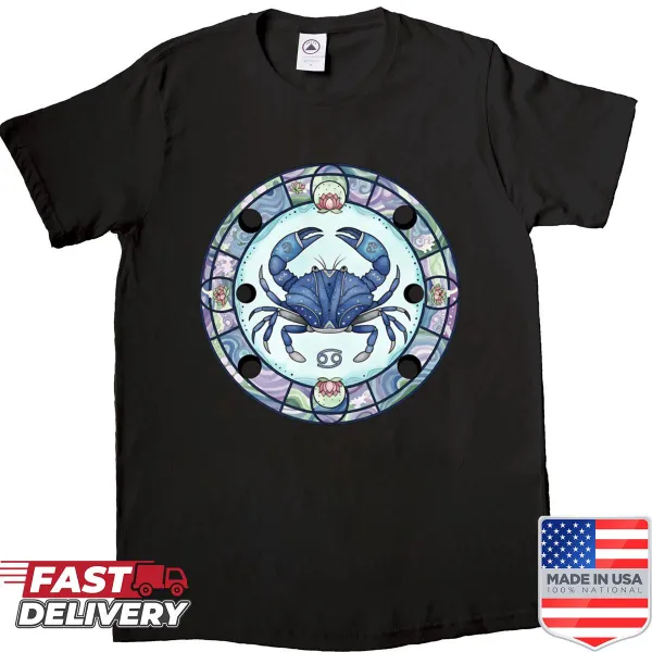 Cancer Zodiac Mandala shirt featuring intricate celestial design