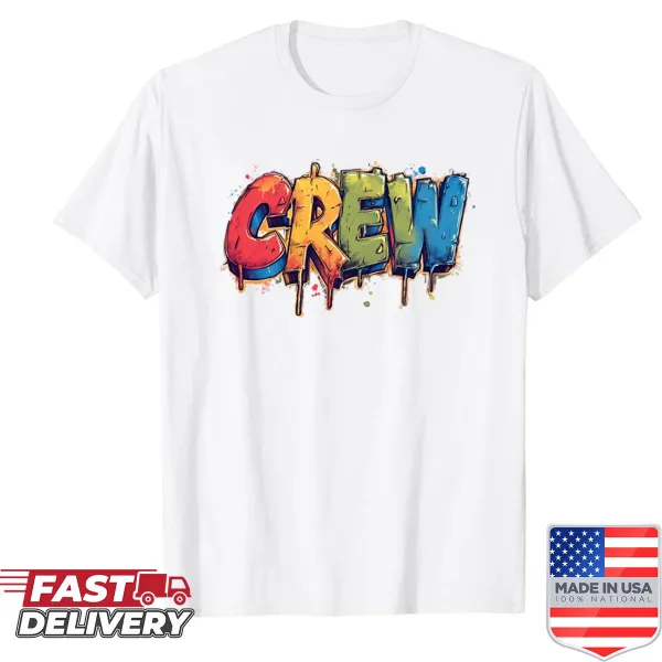 Urban streetwear shirt with bold graffiti block letter design