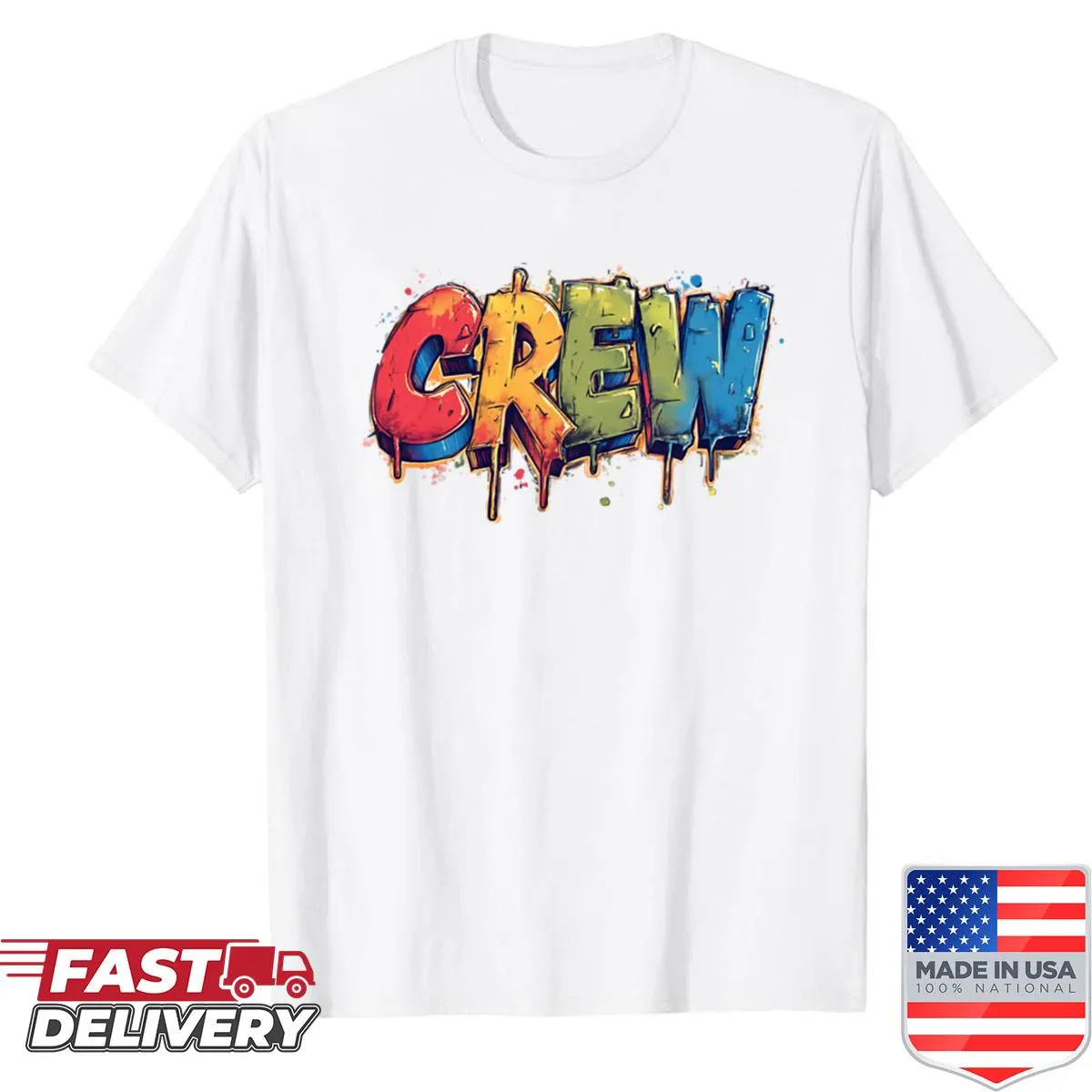 Urban streetwear shirt with bold graffiti block letter design