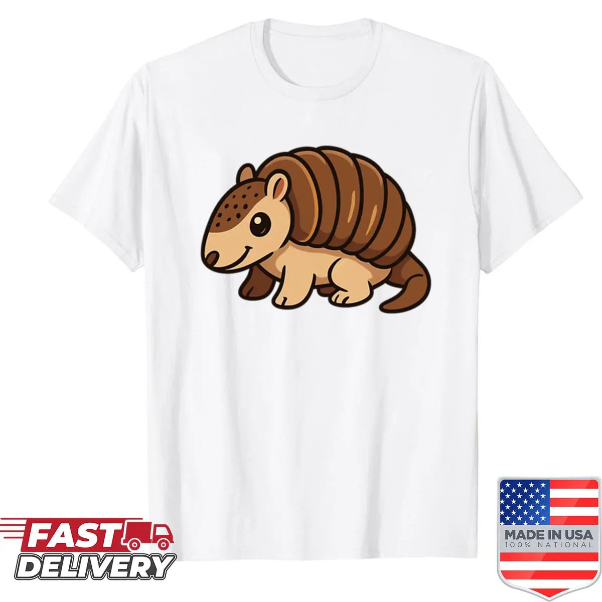Cute cartoon armadillo design shirt for kids