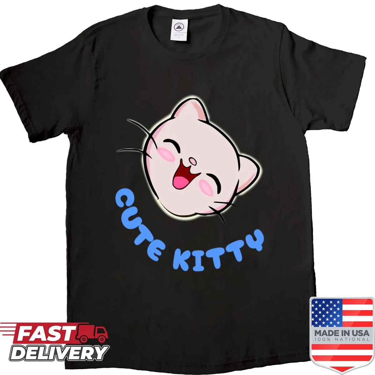 Adorable kitty graphic on a cute shirt for cat lovers