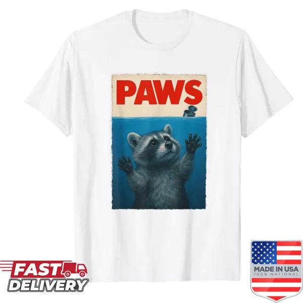 Funny cartoon raccoon graphic on a novelty shirt