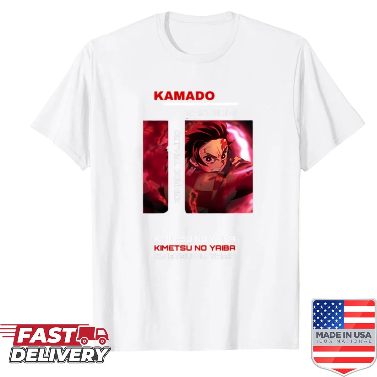 Illustration of Tanjiro from Demon Slayer on a shirt