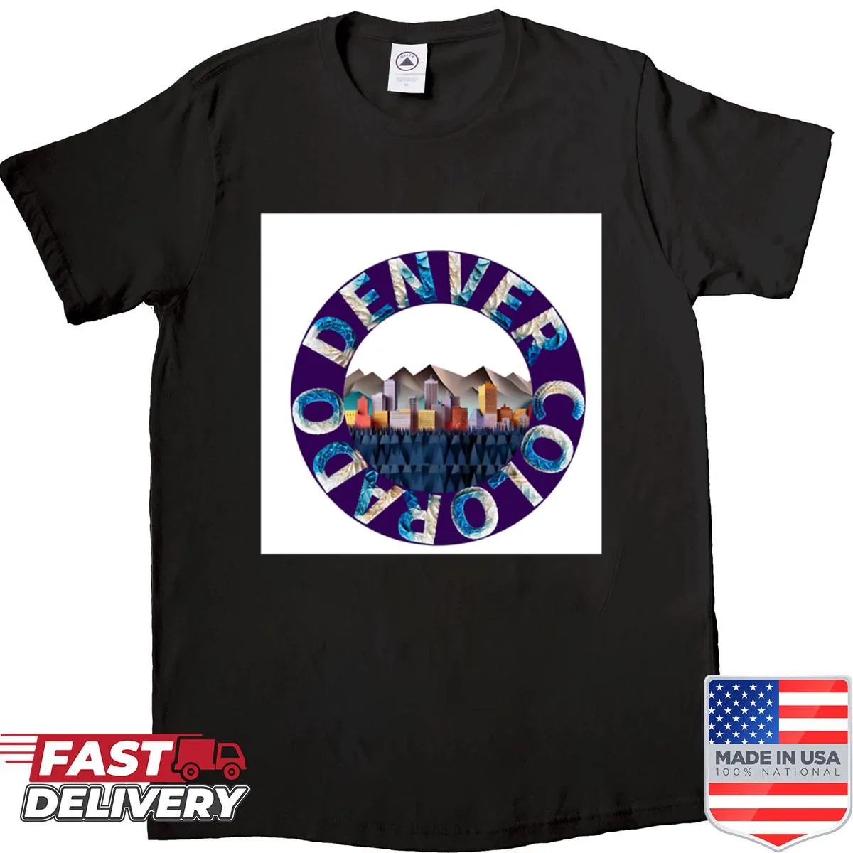 Denver Circle Shirt with minimalist city-themed design
