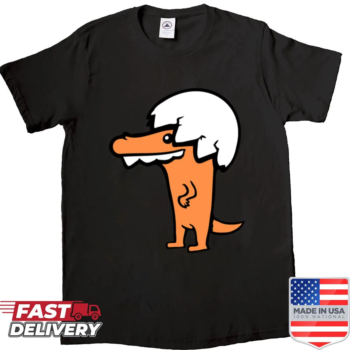 Cute T-shirt with a T-rex hatching from an egg for kids