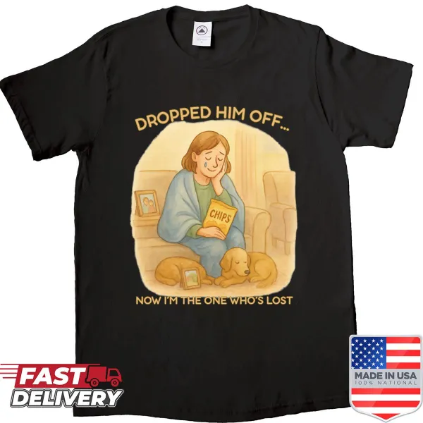 Humorous empty nest graphic on a shirt for parents