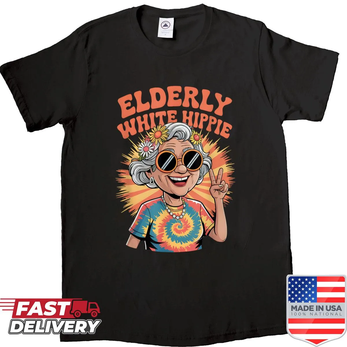 Retro grandma shirt with a hippie vibe from the 60s and 70s