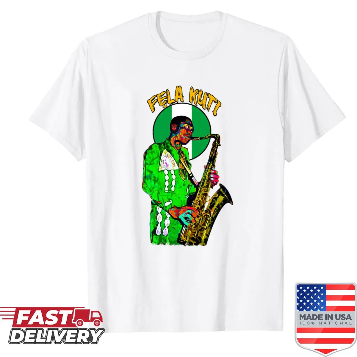 Art shirt featuring Fela Kuti, Afrobeat legend