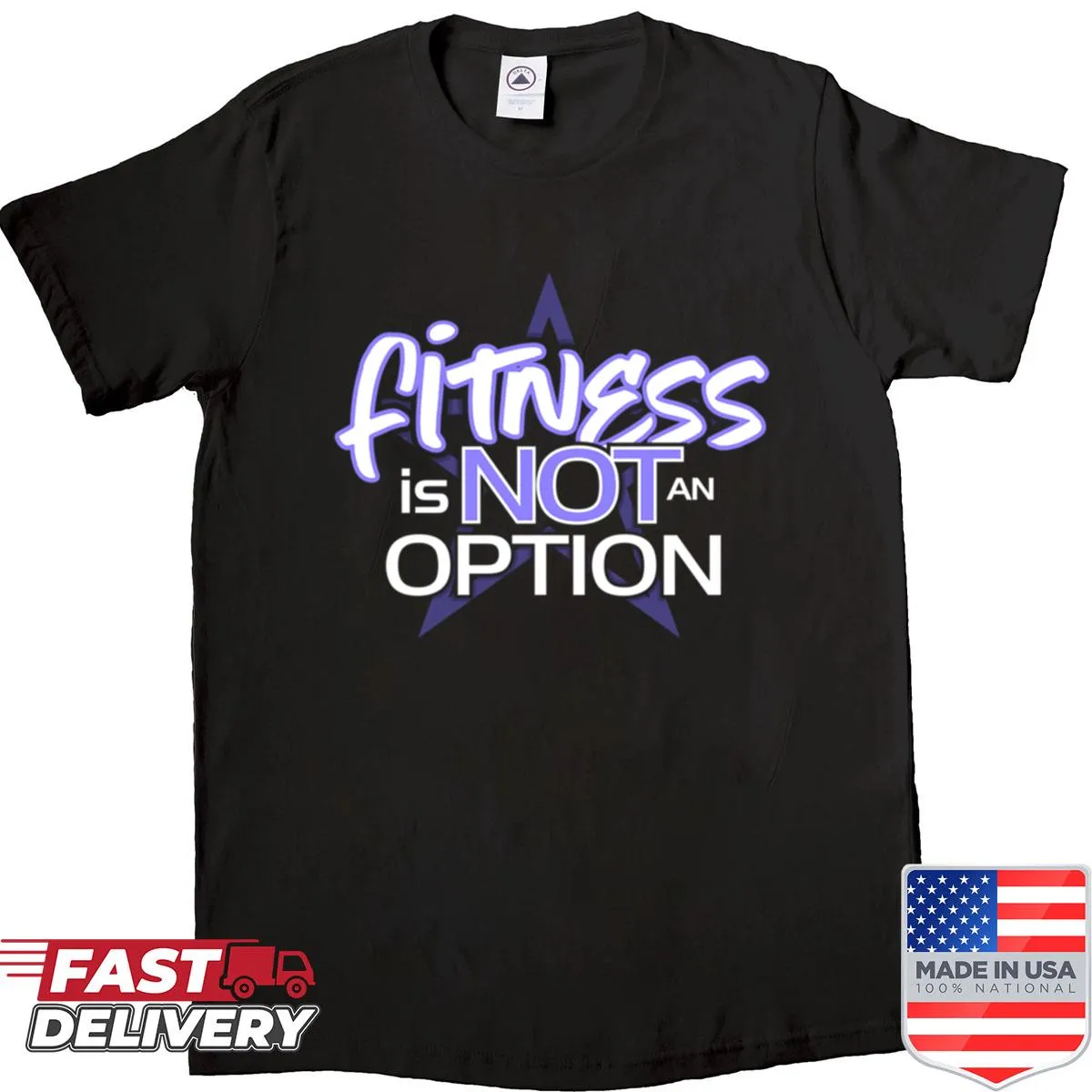 Motivational T-shirt with the phrase about fitness