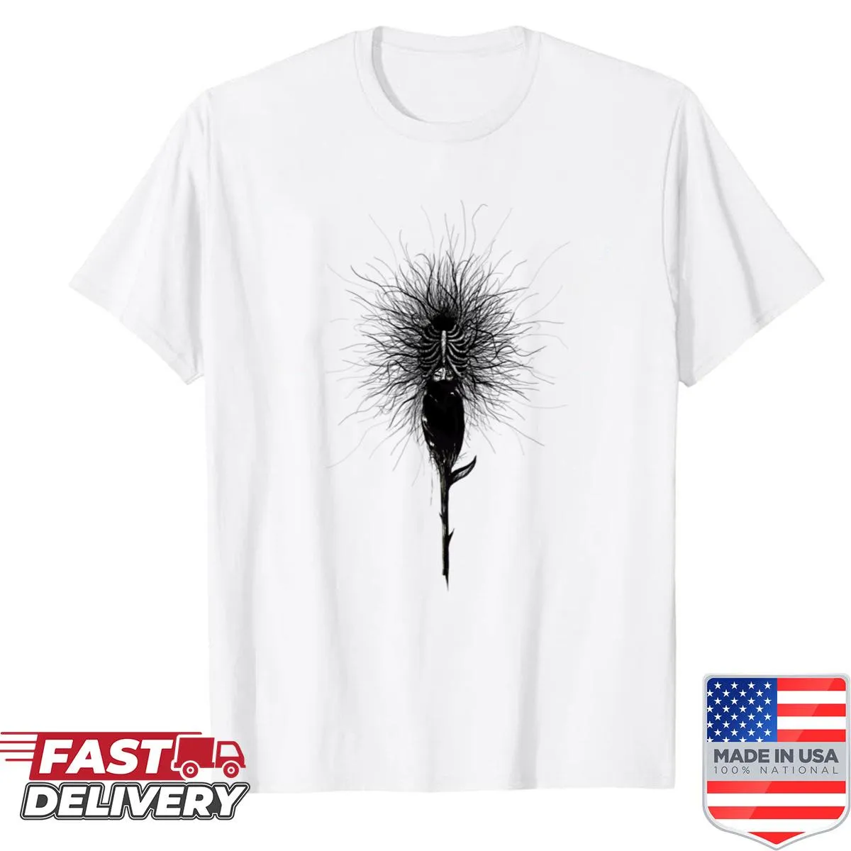 Cute illustration of a flower girl on a shirt