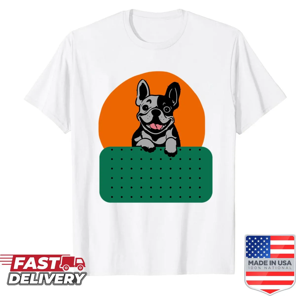 Minimalist shirt featuring playful French Bulldog art