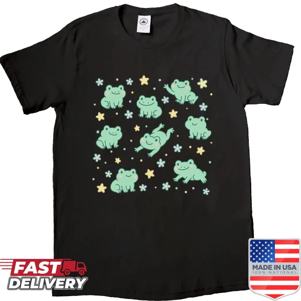 Cute frog illustration on a playful shirt