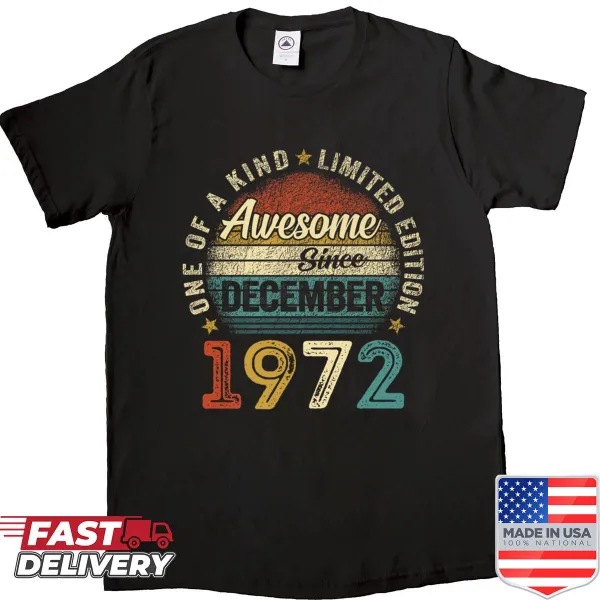 Vintage-style shirt celebrating 53rd birthday, 1972 graphic