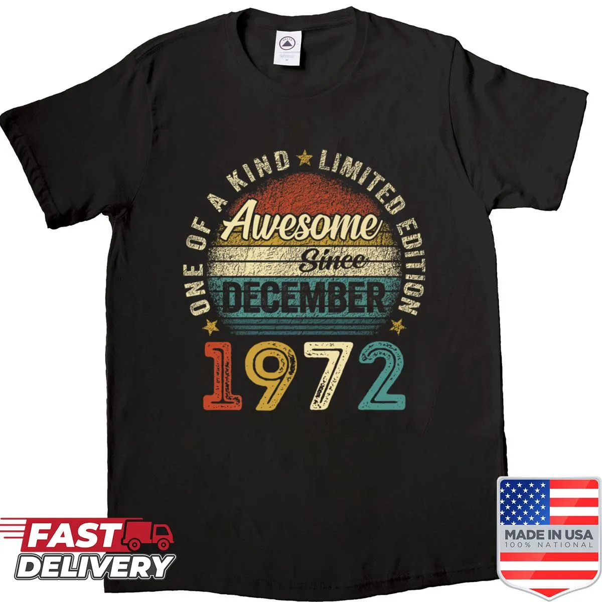 Vintage-style shirt celebrating 53rd birthday, 1972 graphic