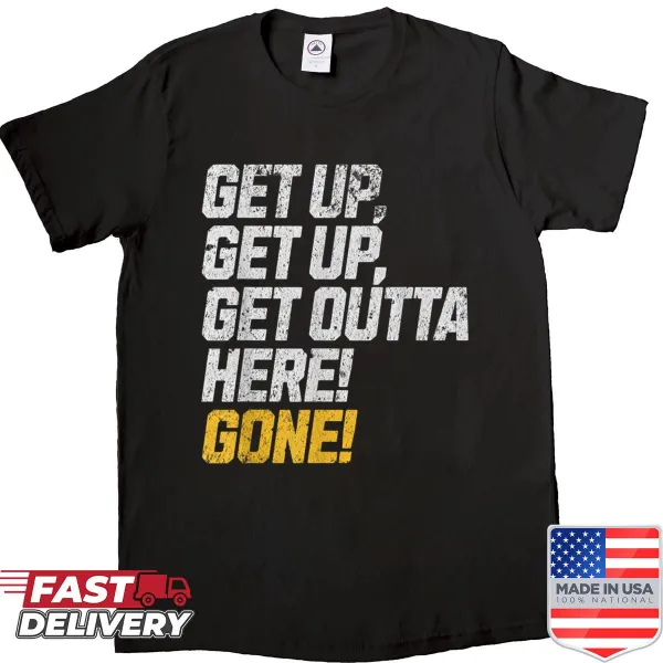 Vintage-style shirt with humorous baseball slogan about home runs