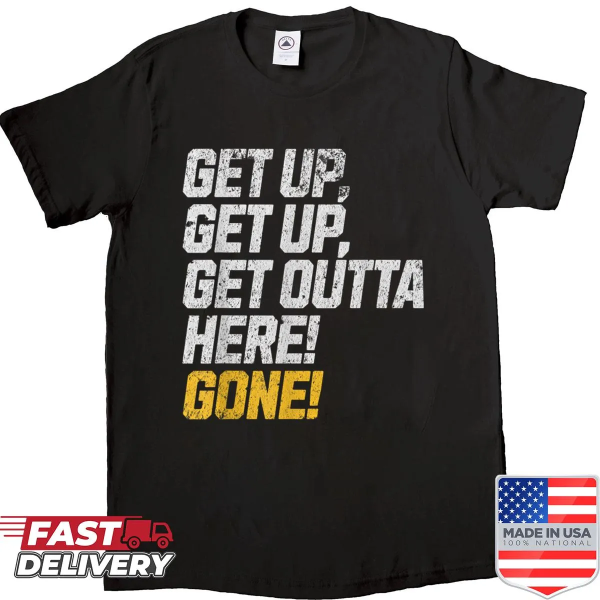 Vintage-style shirt with humorous baseball slogan about home runs