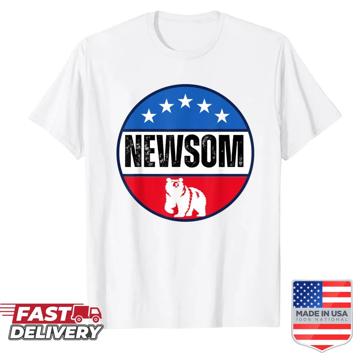 Shirt featuring a California bear design for Gavin Newsom 2028