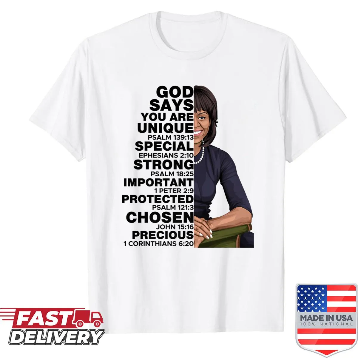 Motivational shirt with Michelle Obama's quote for Women's History Month