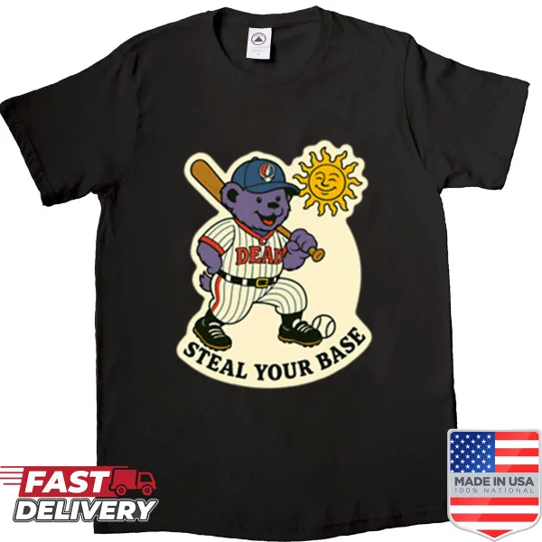 T-shirt combining Grateful Dead themes with baseball graphics