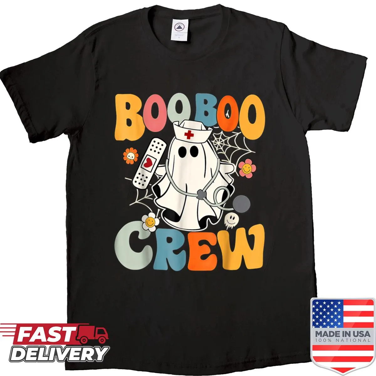 Cute nurse ghost design for Halloween on a shirt