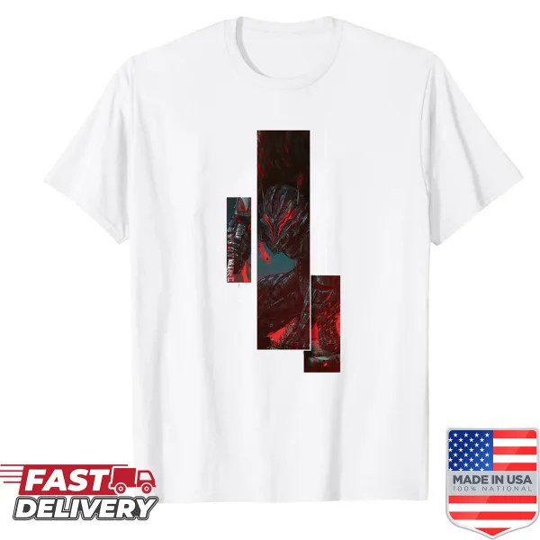 Illustrated shirt featuring Guts from Berserk in a striking pose