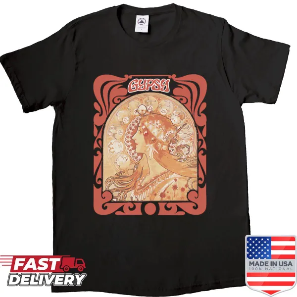 Psychedelic rock-themed shirt inspired by Gypsy aesthetics
