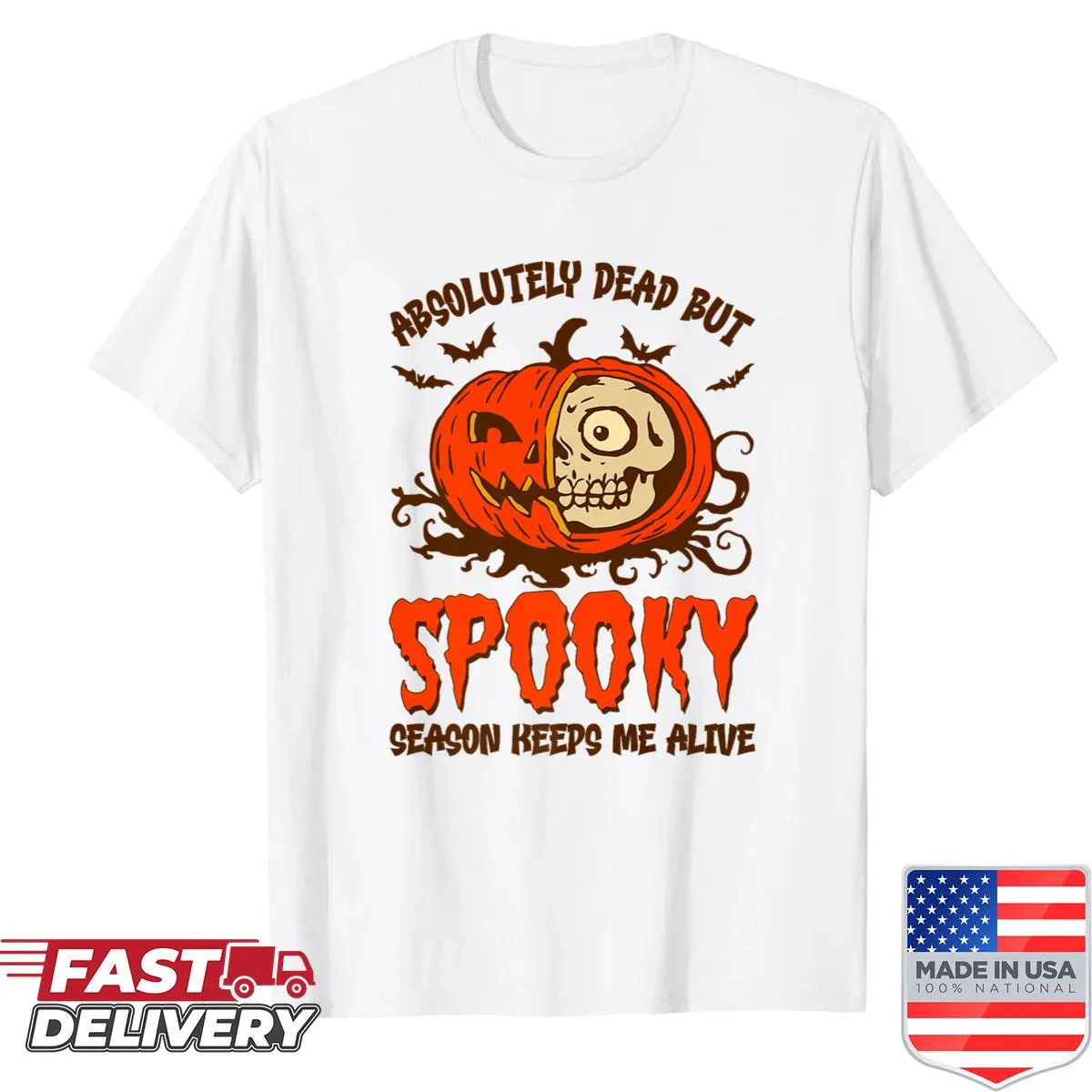 Funny Halloween shirt with 'Absolutely Dead' typography