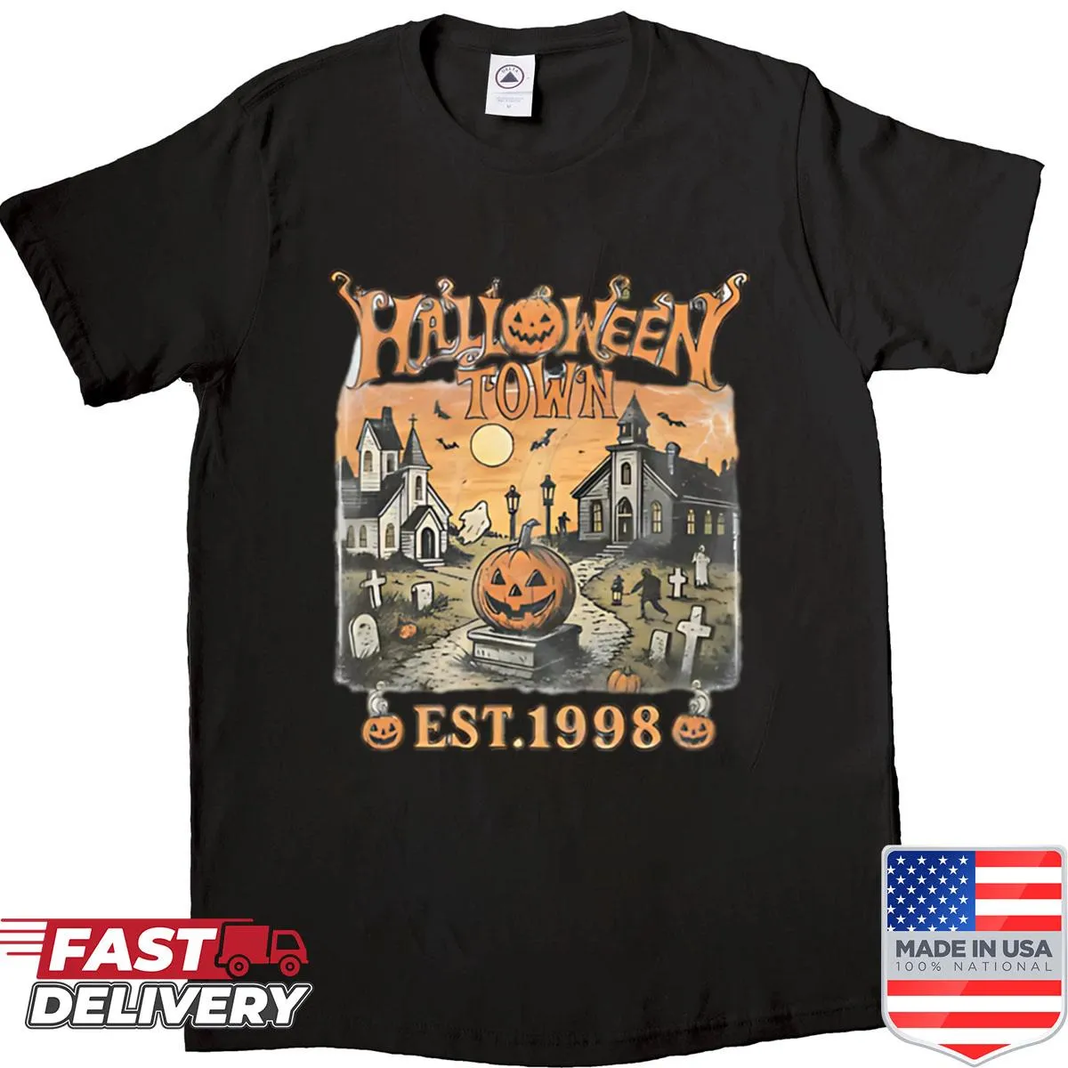 Vintage Halloweentown T-shirt with 90s style graphic