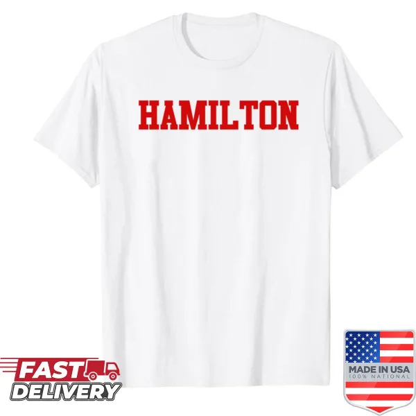 Stylish Hamilton Canada text design on a t-shirt