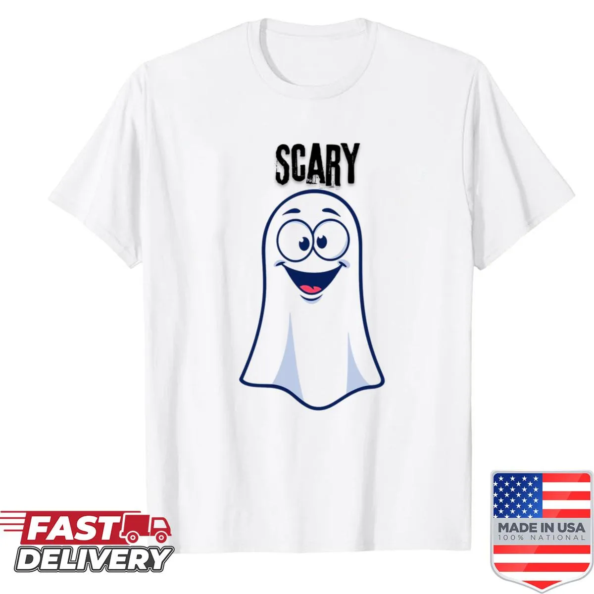 Cheerful ghost design for a happy vibe