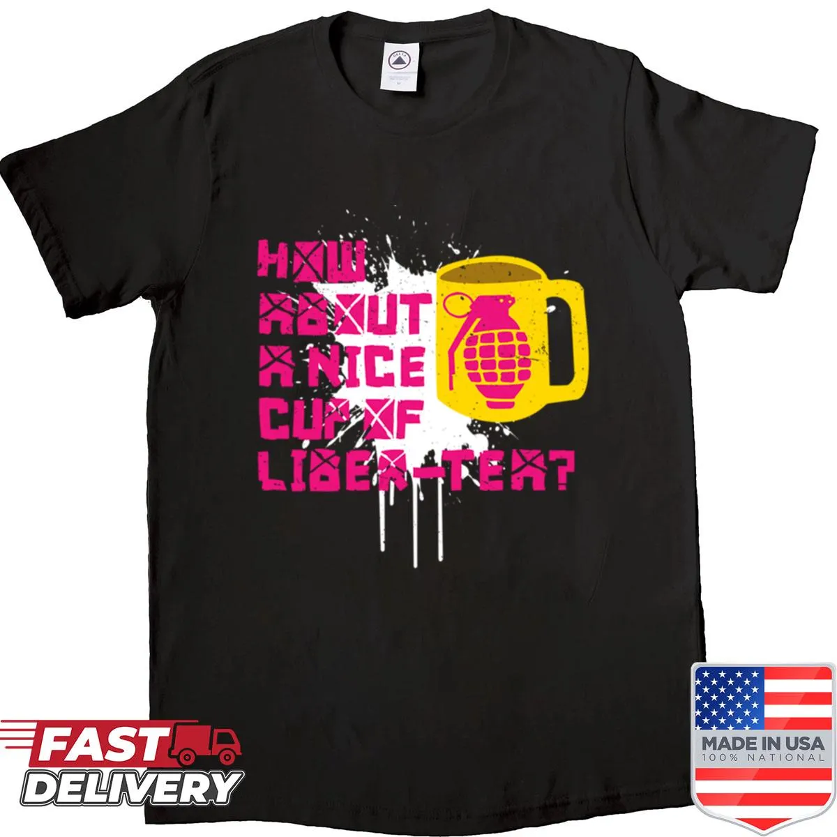 Punk-inspired Helldivers 2 video game shirt with bold graphics.