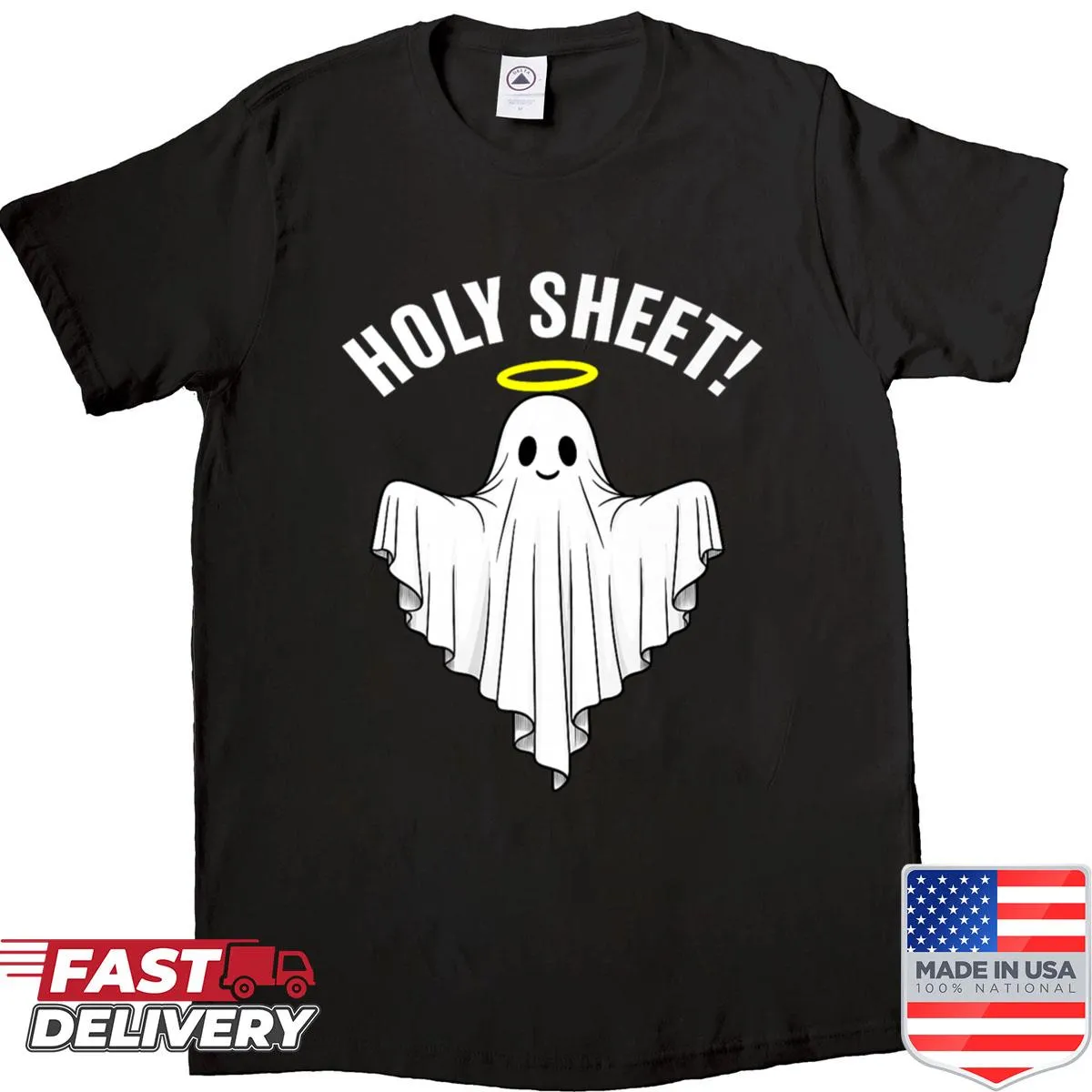 Funny Halloween shirt with ghost graphic and pun