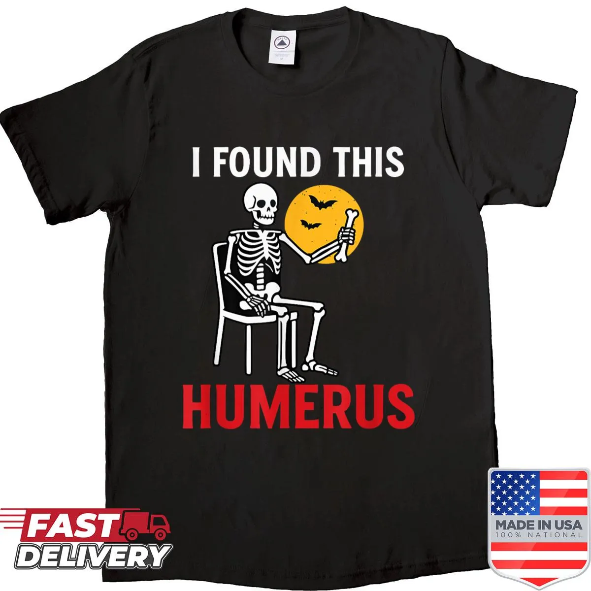 Funny Halloween shirt with bone graphic and pun