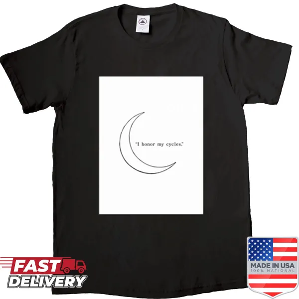 Minimalist T-shirt featuring moon phase line art design
