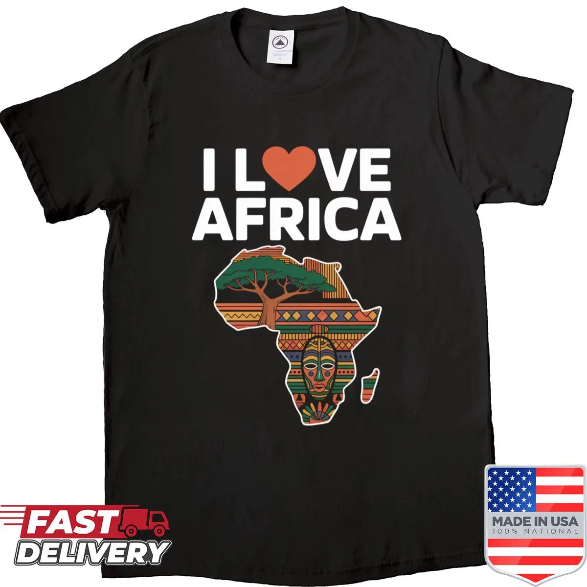 Shirt featuring an intricate Africa tribal design