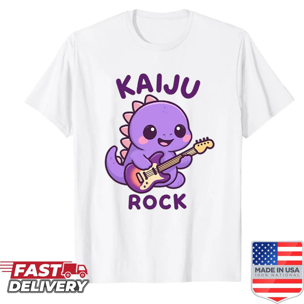 Cute chibi Kaiju graphic on a children’s T-shirt