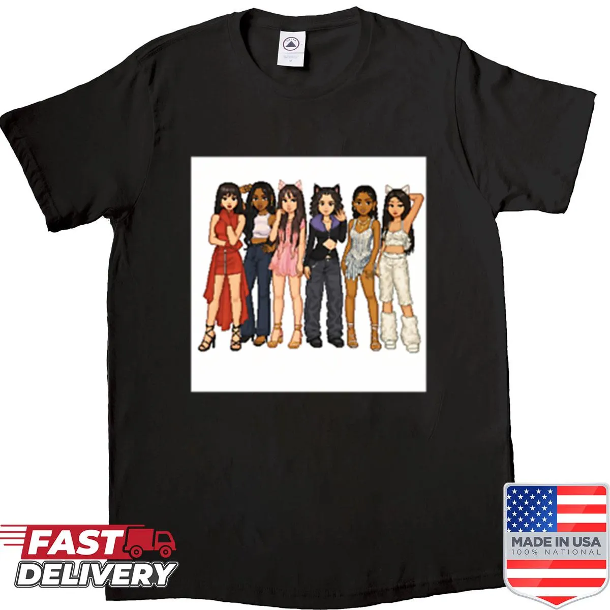 T-shirt featuring Katseye X Monster High collaboration design