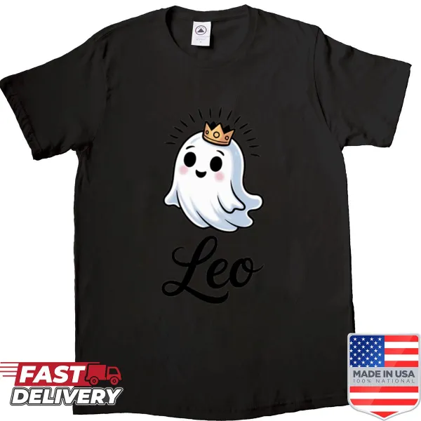 Illustrated Leo Zodiac sign as a ghost on a t-shirt