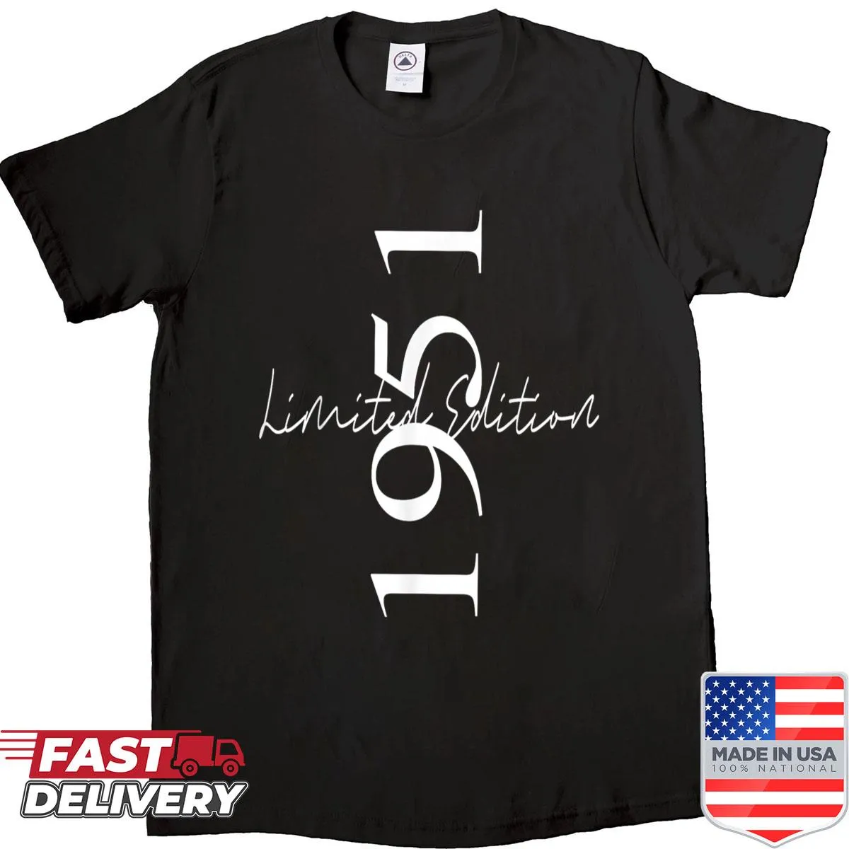 Vintage shirt celebrating the year 1951 with bold retro text