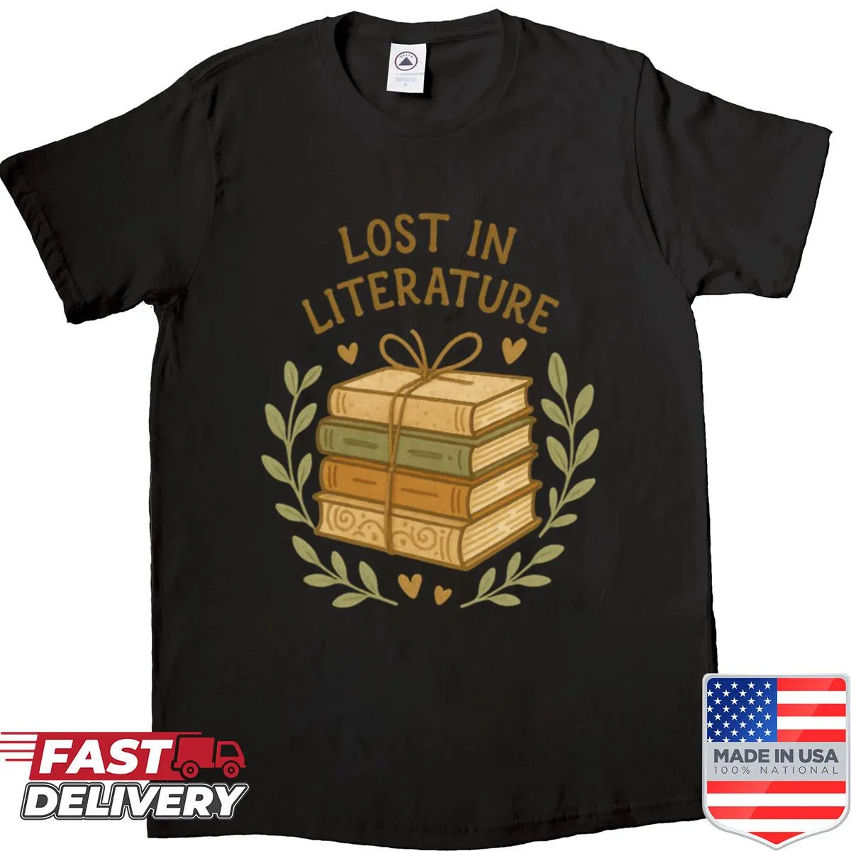 Cozy book stack design for book lovers t-shirt