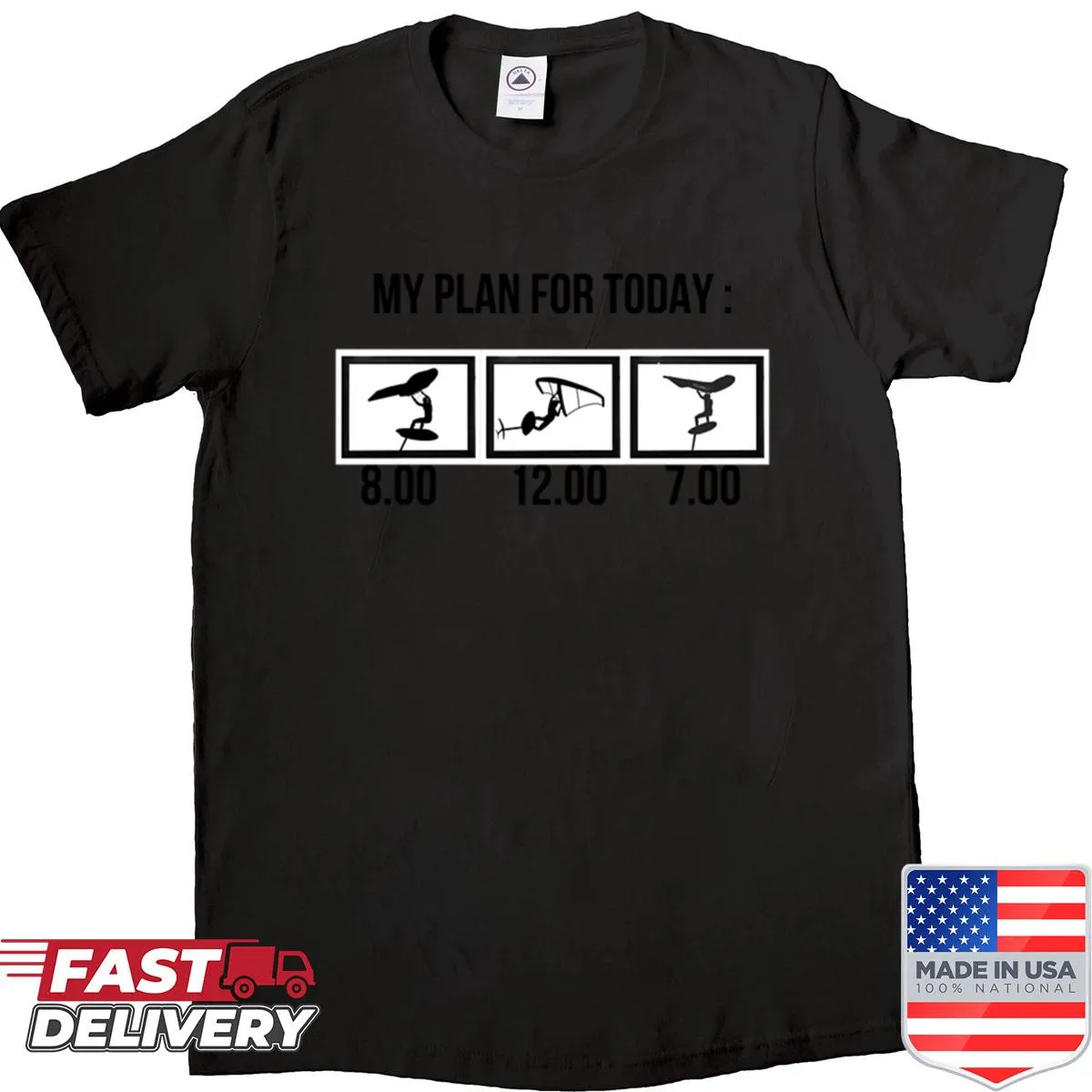 Wingfoil shirt with motivational plan statement
