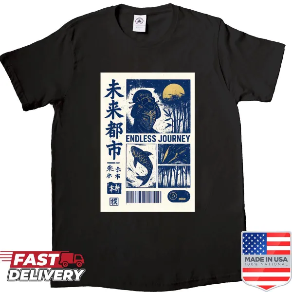 Futuristic T-shirt featuring Neo Tokyo-inspired art design